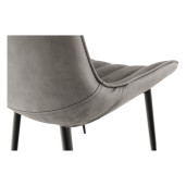 Scaun piele ecologica gri metal negru Hazal 49x57x85 cm