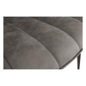 Scaun piele ecologica gri metal negru Hazal 49x57x85 cm