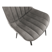 Scaun piele ecologica gri metal negru Hazal 49x57x85 cm