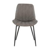 Scaun piele ecologica gri metal negru Hazal 49x57x85 cm