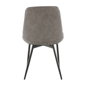 Scaun piele ecologica gri metal negru Hazal 49x57x85 cm