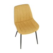 Scaun piele ecologica galbena metal negru Hazal 49x57x85 cm