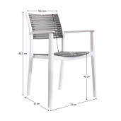 Scaun stivuibil alb gri-maro Herta 58x56.5x85.5 cm