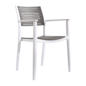 Scaun stivuibil alb gri-maro Herta 58x56.5x85.5 cm