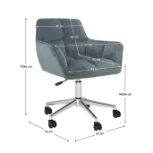 Scaun birou catifea gri crom Hagrid 63x63x77/86 cm