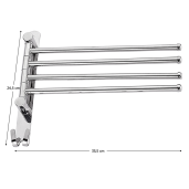 Suport prosoape otel argintiu Holder 35,5x2,6x24,5 cm