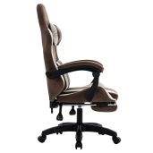 Scaun birou, gaming textil maro alb plastic negru Hospo 63x62x111-121 cm