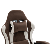 Scaun birou, gaming textil maro alb plastic negru Hospo 63x62x111-121 cm