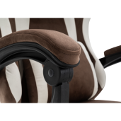 Scaun birou, gaming textil maro alb plastic negru Hospo 63x62x111-121 cm