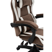 Scaun birou, gaming textil maro alb plastic negru Hospo 63x62x111-121 cm
