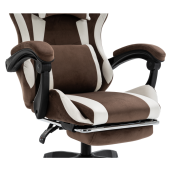 Scaun birou, gaming textil maro alb plastic negru Hospo 63x62x111-121 cm