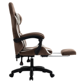 Scaun birou, gaming textil maro alb plastic negru Hospo 63x62x111-121 cm