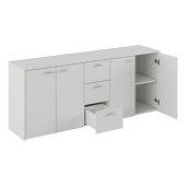 Comoda PAL alb Hugos 180x42x74.5 cm