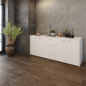 Comoda PAL alb Hugos 180x42x74.5 cm