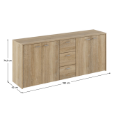 Comoda PAL stejar sonoma Hugos 180x42x74.5 cm