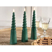 Set 6 lumanari verzi cu led 5x25 cm