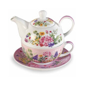 Set 2 ceainice, 2 cesti portelan multicolor 16x10.5x13 cm, 400 ml, 250 ml