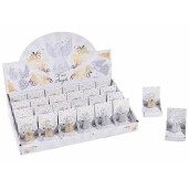 Set 2 ornamente brad Inger sticla aurie argintie cm 3 x 2,5 x 4,5 H