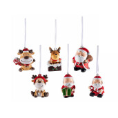 Set 12 ornamente brad Craciun polirasina multicolora 3.5x4x6 cm
