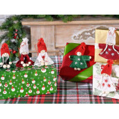 Set 24 ornamente brad Ingeri textil multicolor cm 7 x 8 H