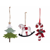 Set 18 ornamente brad Craciun textil multicolor cm 11 x 16,5 H