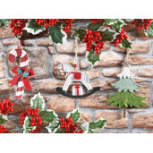 Set 18 ornamente brad Craciun textil multicolor cm 11 x 16,5 H