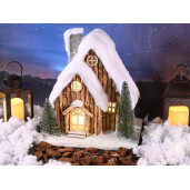 Casuta Craciun decorativa cu led cm 31 x 23,5 x 32 H