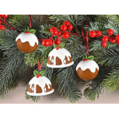 Set 8 ornamente brad Craciun ceramica multicolora Ø 4,5 cm x 5,5 H