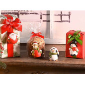 Set 4 ornamente brad Craciun teracota multicolora cm 4 x 3 x 6 H
