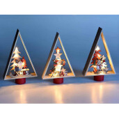 Set 3 decoratiuni Craciun lemn multicolor cm 16 x 5 x 26 H