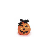 Dovleac Halloween poliester portocaliu negru cu leduri Ø 17 x 21 H