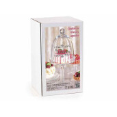 Platou cu picior si cloche sticla transparenta neagra Ø 12,5 cm x 25 H