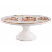 Platou Craciun ceramica alba maro Ø 25 cm x 10,5 H