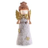 Figurina Inger Craciun textil multicolor 10x8x21 cm