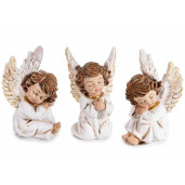 Set 3 figurine Ingeri polirasina alba maro cm 4 x 4 x 7,5 H