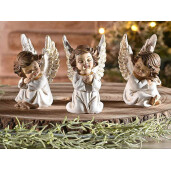 Set 3 figurine Ingeri polirasina alba maro cm 4 x 4 x 7,5 H