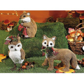 Set 3 figurine fibre naturale multicolore 27x11.5x25 cm