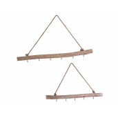 Set 2 cuiere perete lemn 80 x 4 x 6 H, 60 x 4 x 6 H