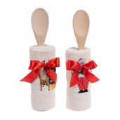Set 2 prosoape bucatarie si 2 linguri Craciun CII 38 x 64 H, 28 H