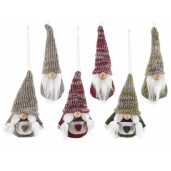 Set 12 ornamente brad Mos Craciun Craciunita textil multicolor 5.5x11 cm