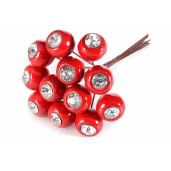 Set 12 fructe rosii 2x13 cm