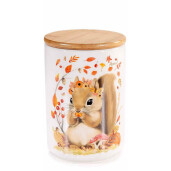 Set 2 borcane ceramica alba bambus natur 10x15.5 cm