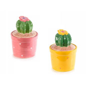 Set 2 borcane ceramica multicolora Cactus 13x19 cm