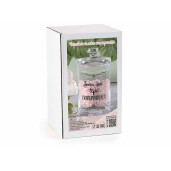 Borcan depozitare sticla transparenta neagra Ø 9 cm x 16 H