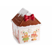 Borcan Craciun ceramica multicolora cm 13 x 13 x 16 H