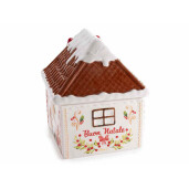 Borcan Craciun ceramica multicolora cm 13 x 13 x 16 H
