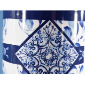 Borcan decorativ, depozitare ceramica alba albastra Ø 11,5 cm x 19 H
