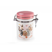Borcan depozitare ceramica multicolora Pisicute 13 x 9,5 x 15 H