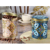 Borcan metal multicolor inchidere ermetica cm 11,5 x 9 x 12 H