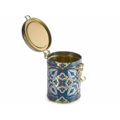 Borcan metal inchidere ermetica, multicolor cm 11,5 x 9 x 12 H